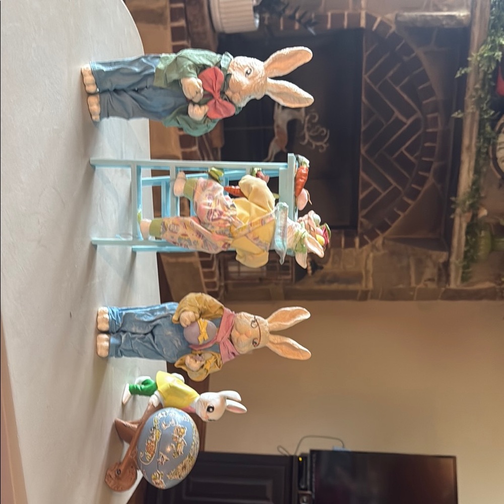 Charming Bunny Figurine with Bow Tie